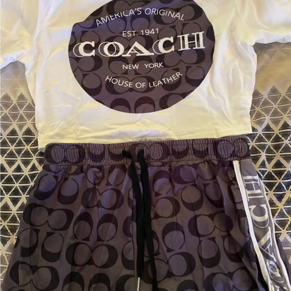 Coach White and Black Logo Apparel